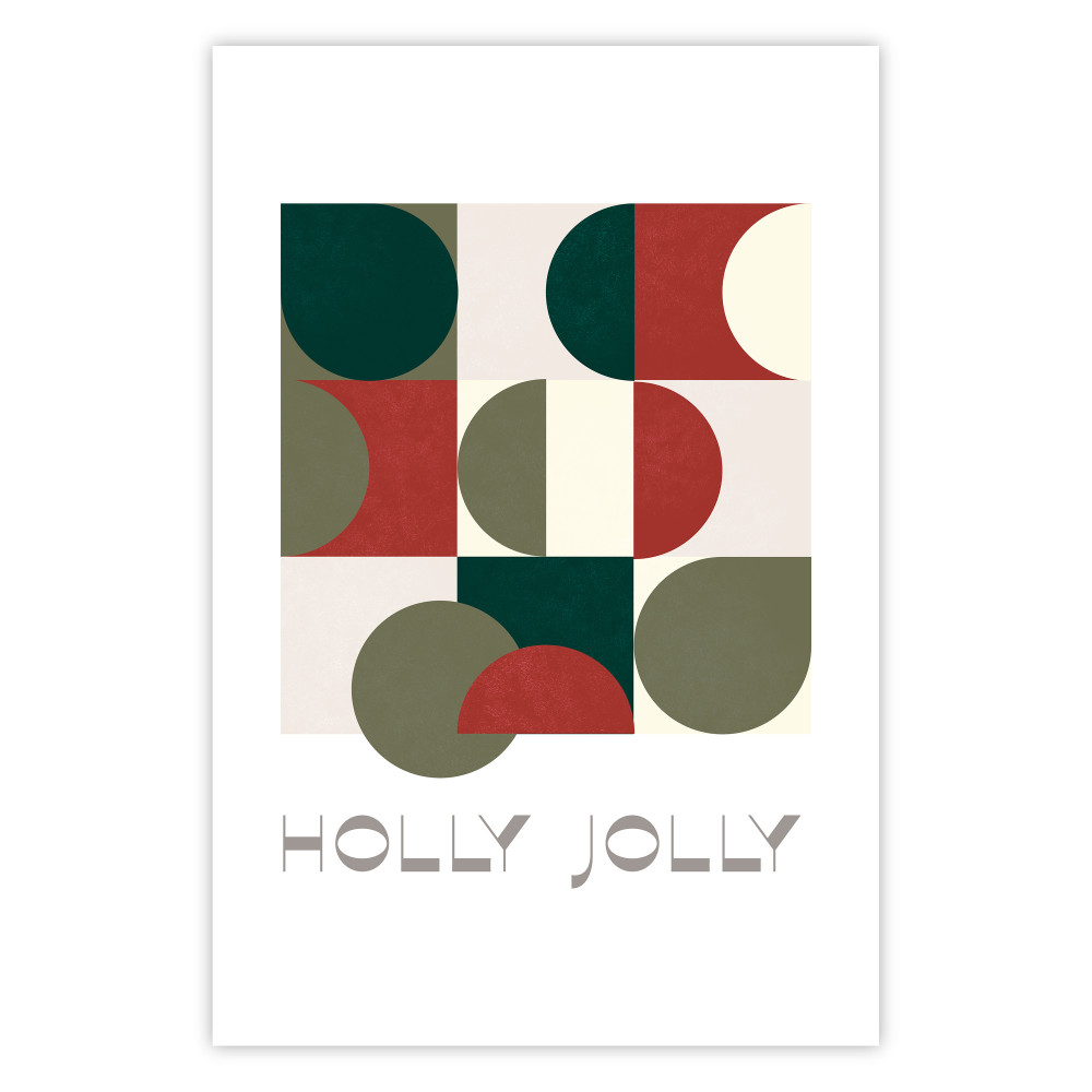 Affiche déco Holly Jolly - Geometric Shapes in Festive Colors - Posters