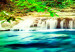 Leinwandbild Kleine Wasserfälle - ein blauer Fluss inmitten grüner Vegetation 107000 additionalThumb 5