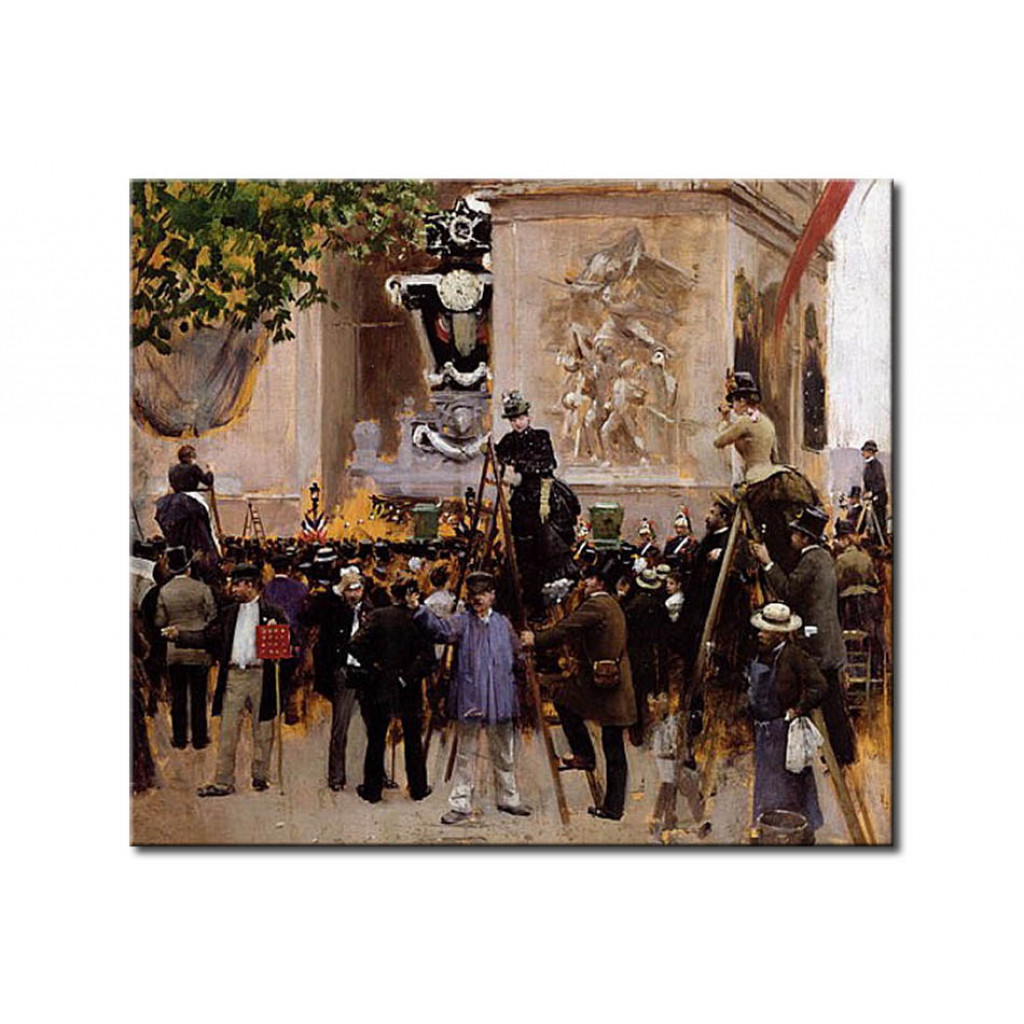 Schilderij  Jean Béraud: The Funeral Of Victor Hugo