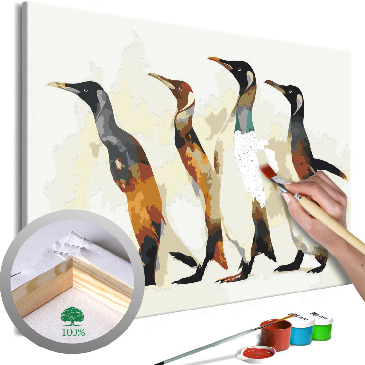 Obraz do malowania po numerach Rodzina pingwinów 130700