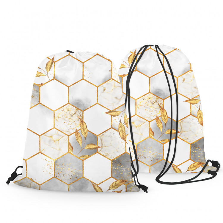 Sportbeutel Hexagons and leaves - elegant composition with geometric figures 147500 additionalImage 3
