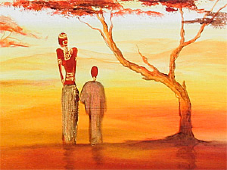 Wandbild Afrikanischer Tanz (1-teilig) - Landschaft mit Sonnenuntergang 47200 additionalImage 3