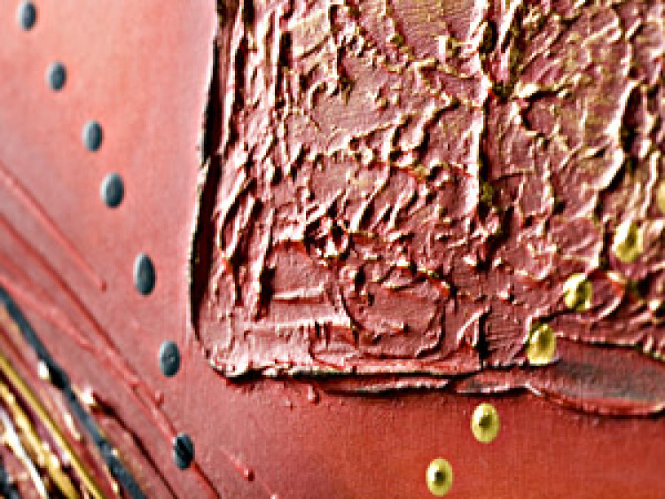 Wandbild Abstraktion der Ringe (4-teilig) - Fantasiemuster in Rot 47900 additionalImage 2