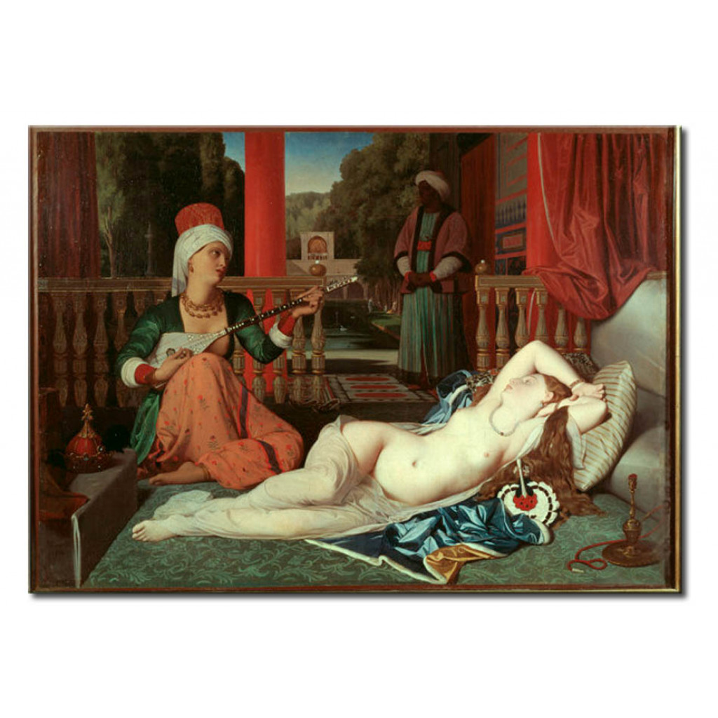 Schilderij  Jean-Auguste-Dominique Ingres: L'Odalisque A L'esclave