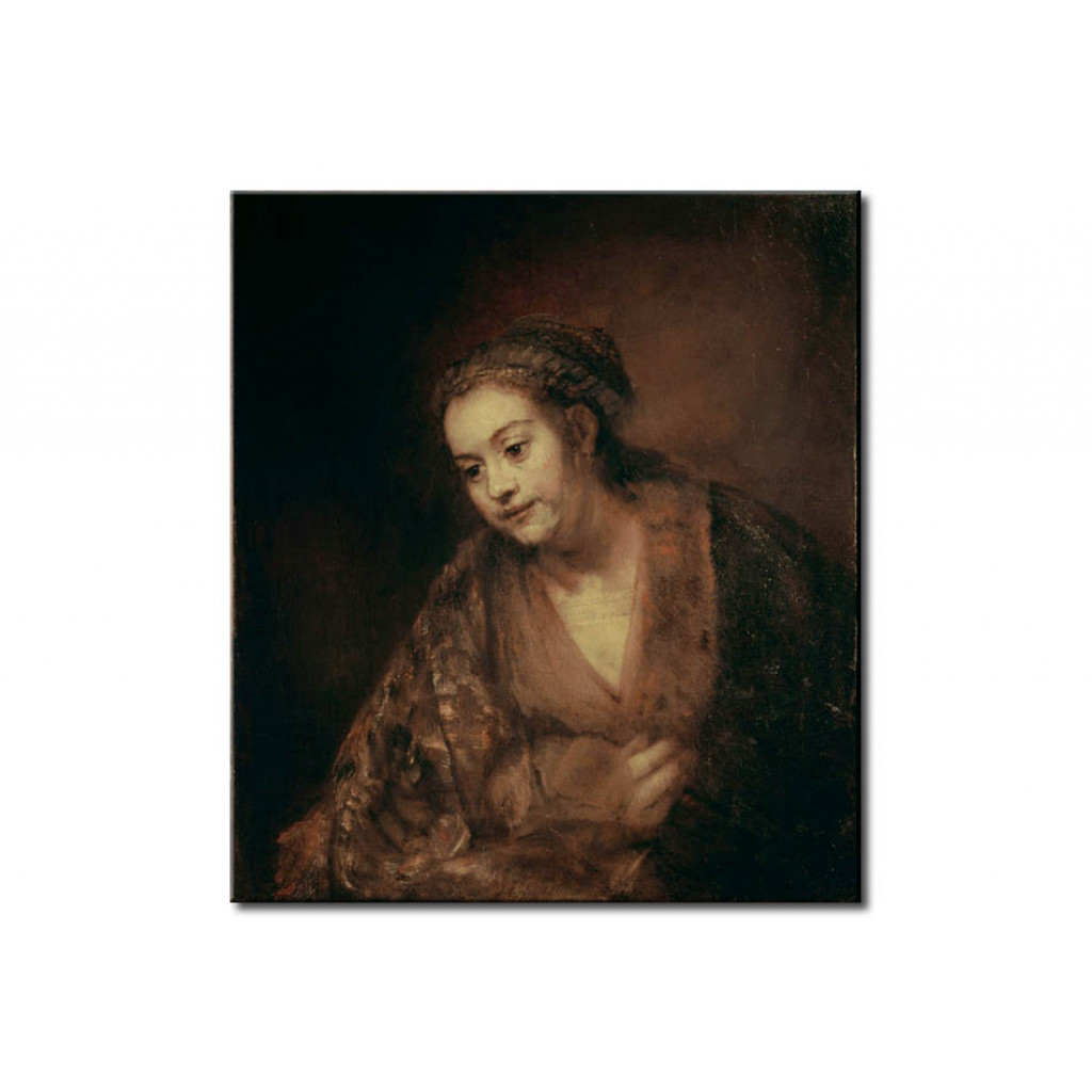 Schilderij  Rembrandt: Rembrandt, Halbfigur Einer Frau