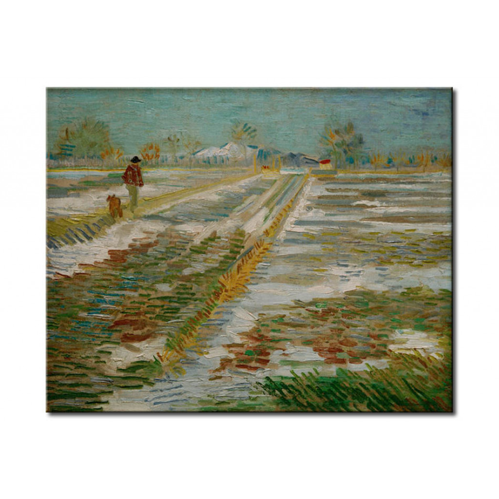 Schilderij  Vincent Van Gogh: Landscape With Snow