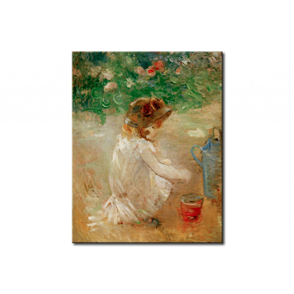 Schilderij  Berthe Morisot: Les Pâtés De Sable