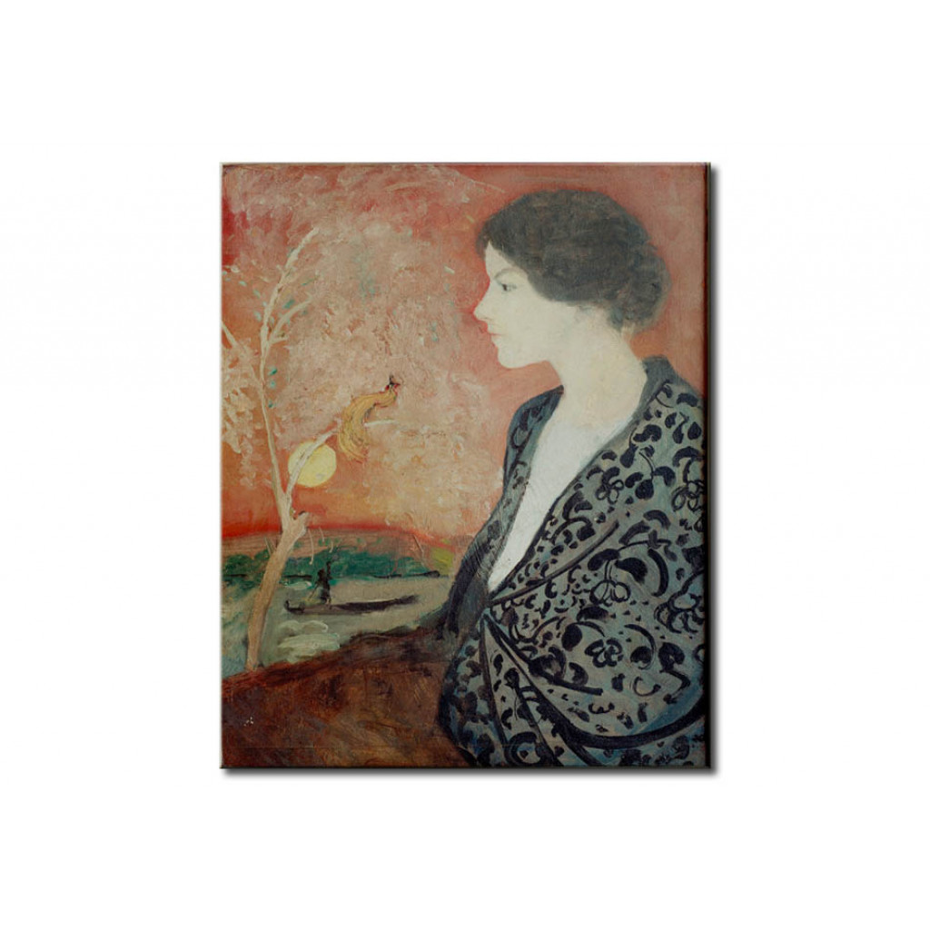 Schilderij  August Macke: Porträtstudie Elisabeth Gerhardt