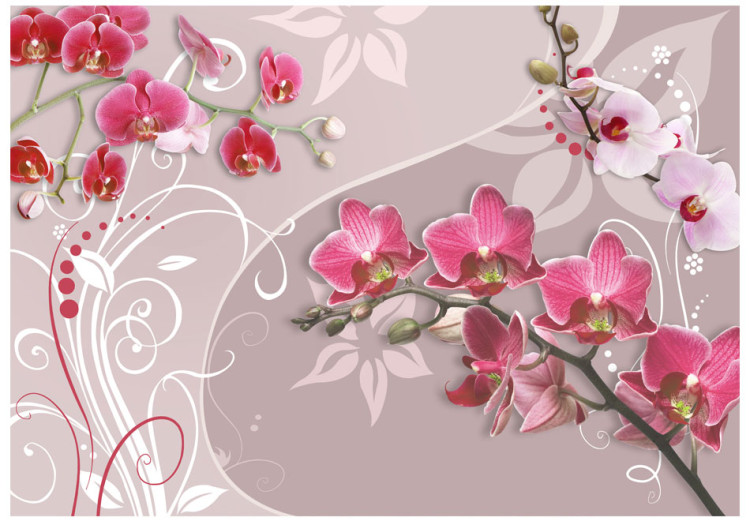 Mural de parede Flight of pink orchids 60300 additionalImage 1