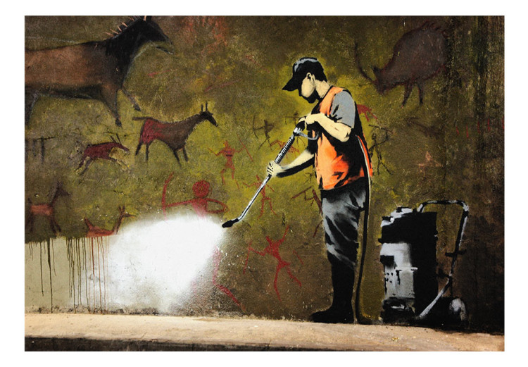 Vliestapete Banksy - Höhlenmalerei 62300 additionalImage 1