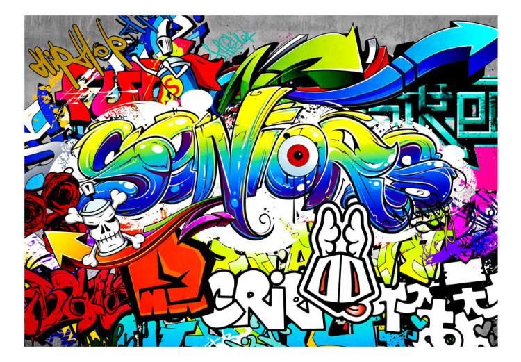 Mural de parede Língua Artística da Cidade - Letras coloridas em estilo de arte de rua graffiti 64600 additionalImage 1