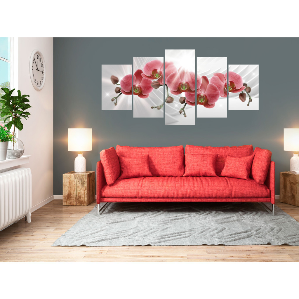 Schilderij  Orchideeën: Abstract Garden: Red Orchis