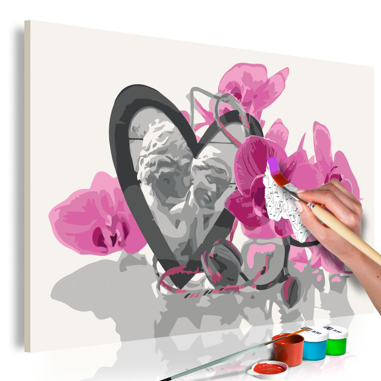 Cuadro para pintar con números Ángeles (corazón y orquídea rosa) 107510 additionalImage 3