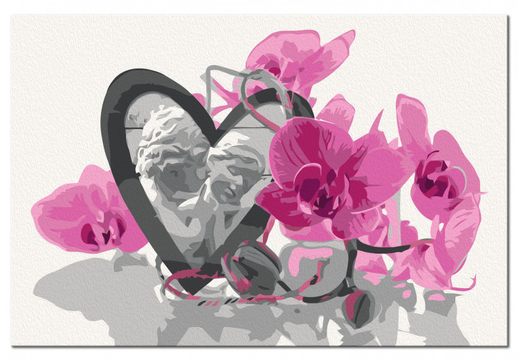 Cuadro para pintar con números Ángeles (corazón y orquídea rosa) 107510 additionalImage 6