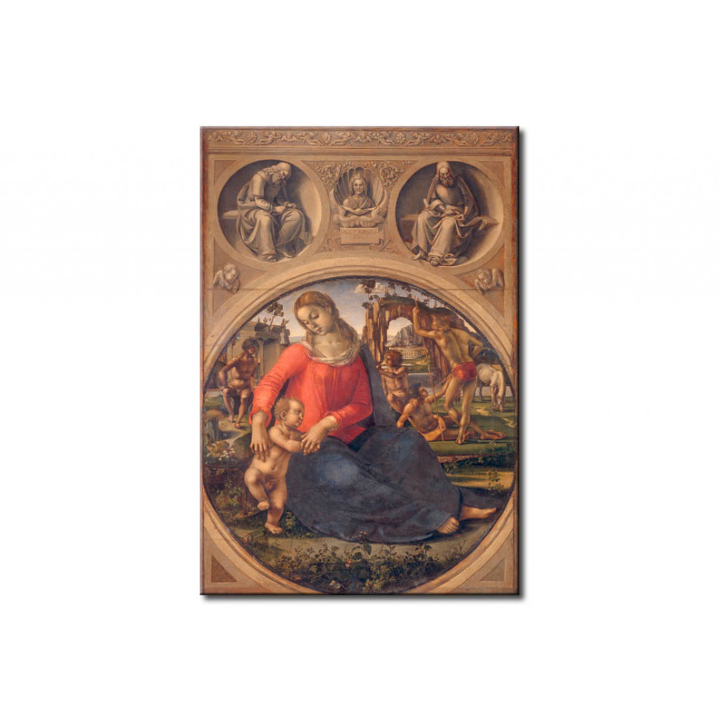 Schilderij  Luca Signorelli: Madonna And Child And Allegorical Figures