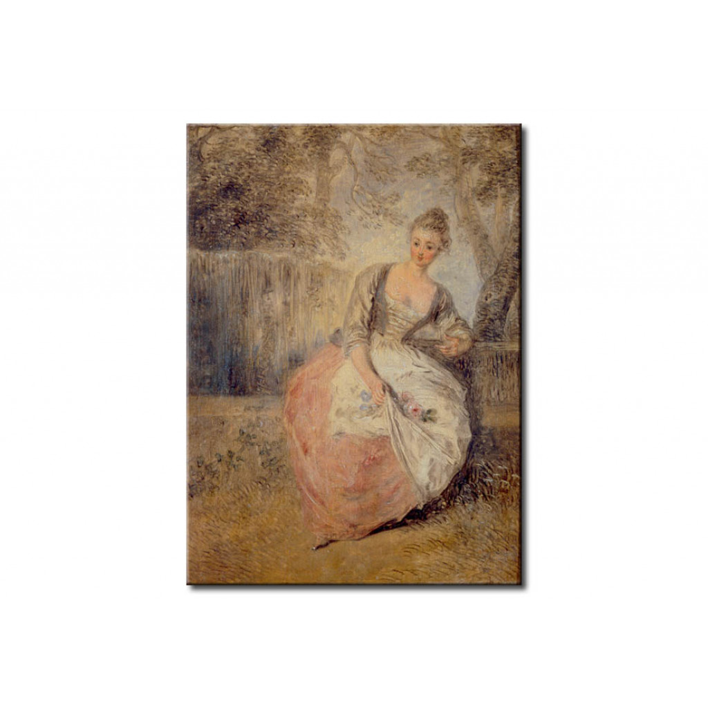 Schilderij  Antoine Watteau: L'Amante Inquiete