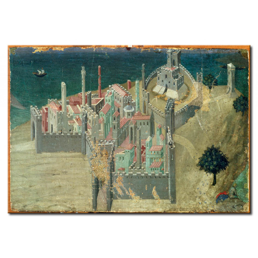 Schilderij  Ambrogio Lorenzetti: La Città