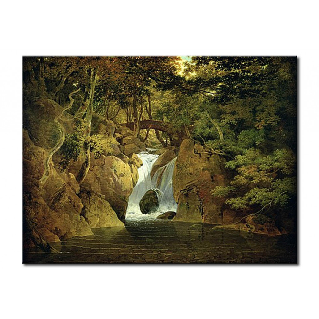 Schilderij  Joseph Wright Of Derby: Rydal Waterfall