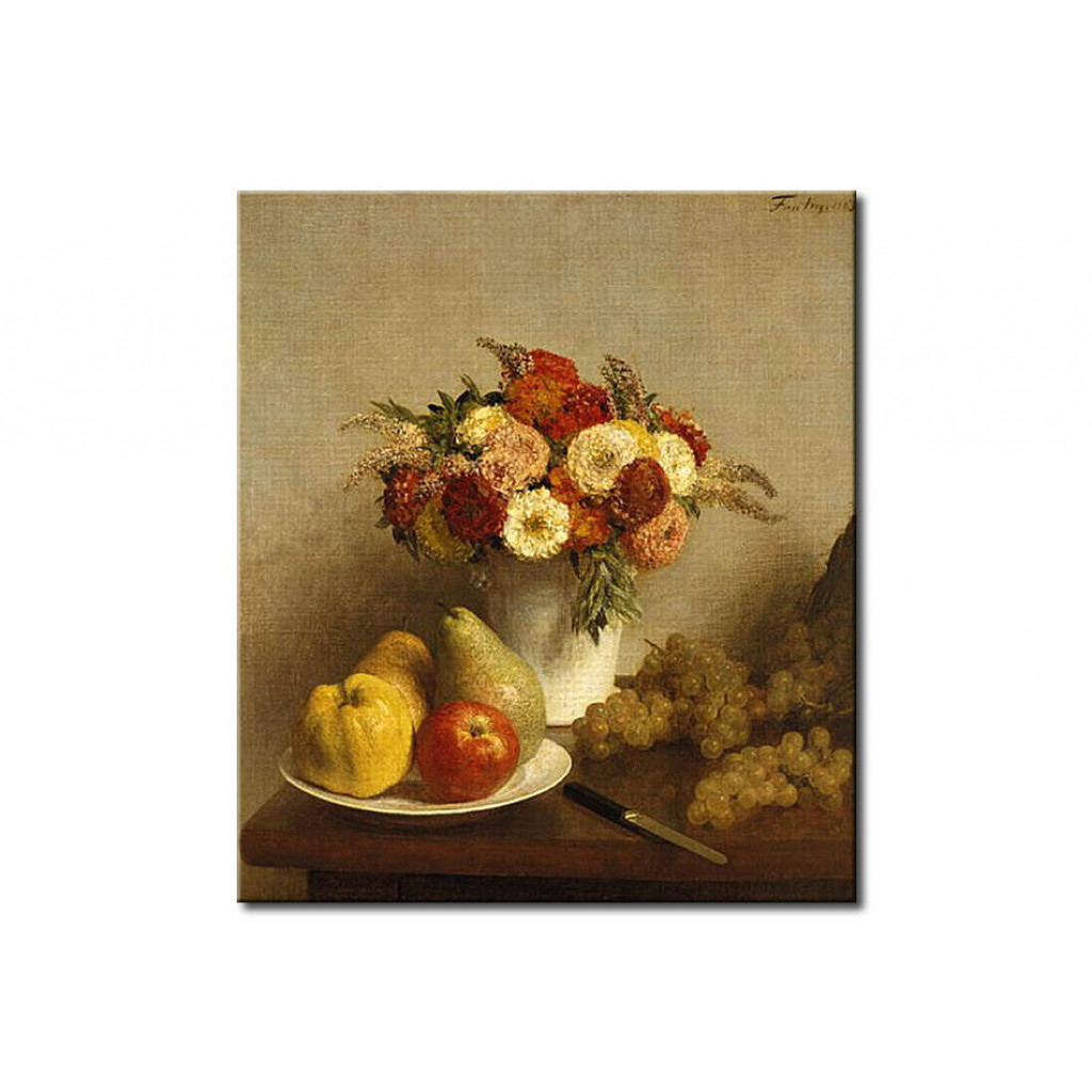 Schilderij  Henri Fantin-Latour: Flowers And Fruit