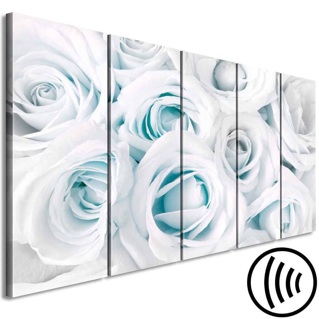 Pintura Bouquet De Rosas - Composição Em Cinco Partes Com Rosas Brancas