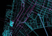 Carta da parati moderna Mappa di Manhattan - piano del quartiere di New York su uno sfondo nero 131610 additionalThumb 3