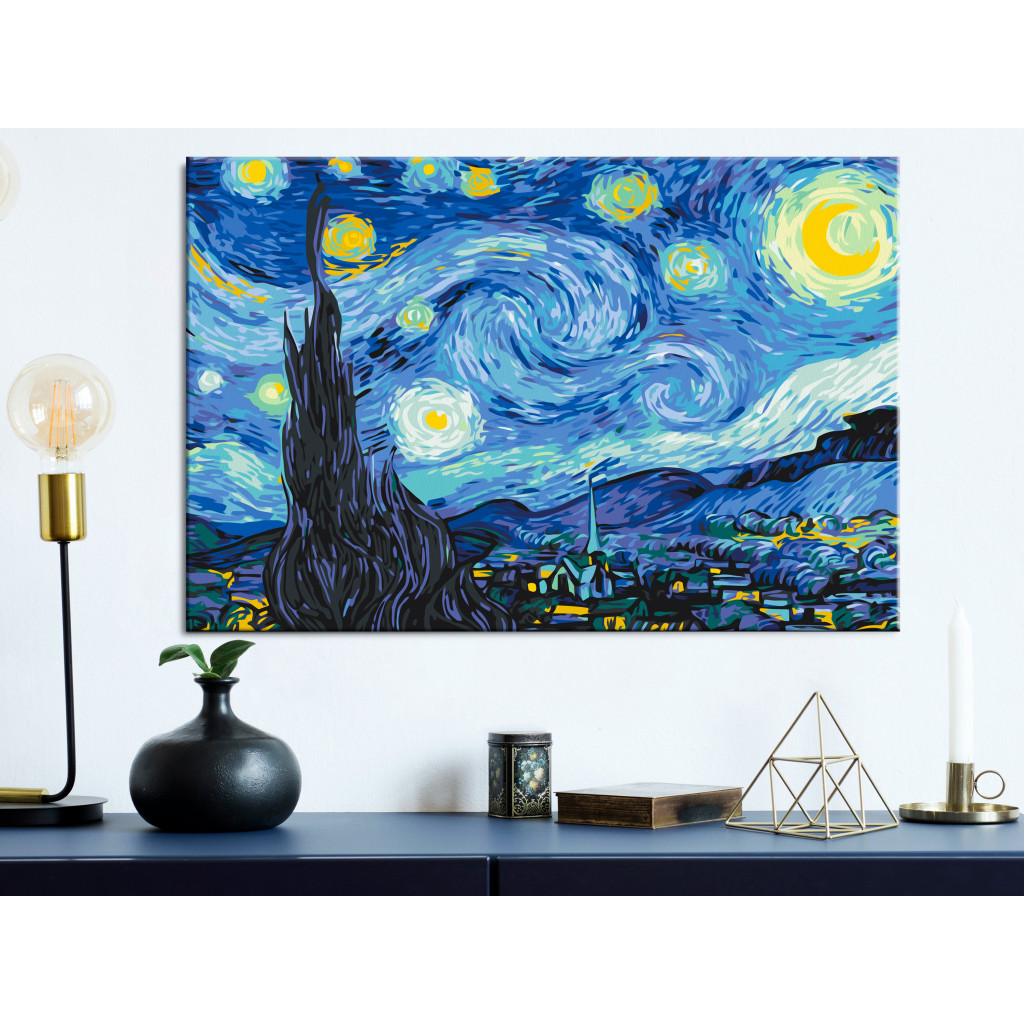 Desenho Para Pintar Com Números Van Gogh's Starry Night