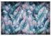 Obraz Egzotyczne liście - abstrakcja z błękitno-różowych liści palm 135110