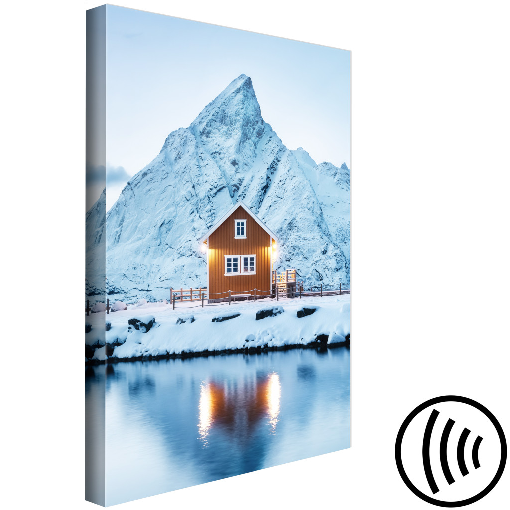 Schilderij  Landschappen: Cottage In Norway (1 Part) Vertical
