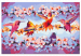 Obraz do malowania po numerach Rozćwierkane - kolorowe kolibry i fioletowe kwitnące gałązki 144610 additionalThumb 5