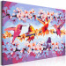 Obraz do malowania po numerach Rozćwierkane - kolorowe kolibry i fioletowe kwitnące gałązki 144610 additionalThumb 6