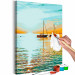 Obraz do malowania po numerach Letnia bryza - białe żaglówki na jeziorze i turkusowe niebo 145210 additionalThumb 7