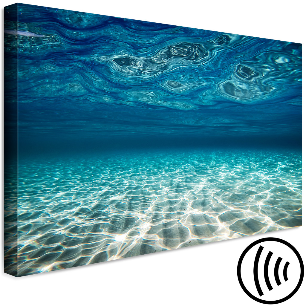 Schilderij  Zee: Blue Ocean - Sea Depth With Waves And Turquoise Sand