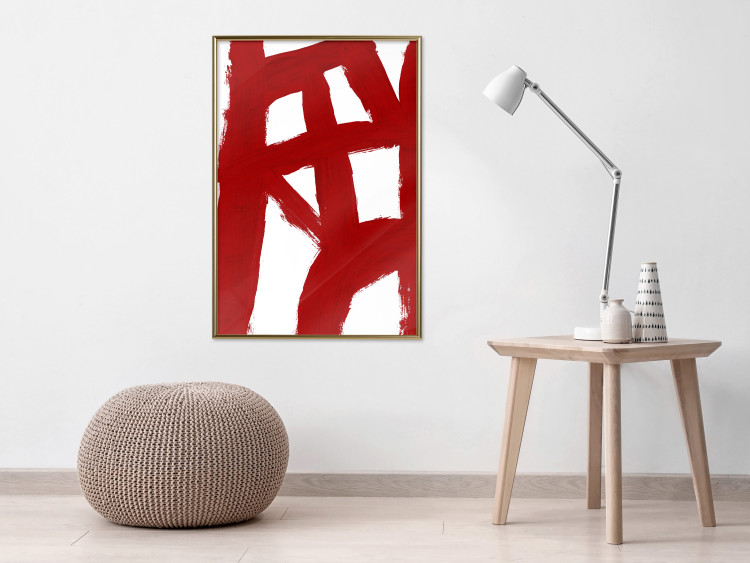 Wall Poster Abstract Composition - Geometric Shapes and Red Forms 149710 additionalImage 13