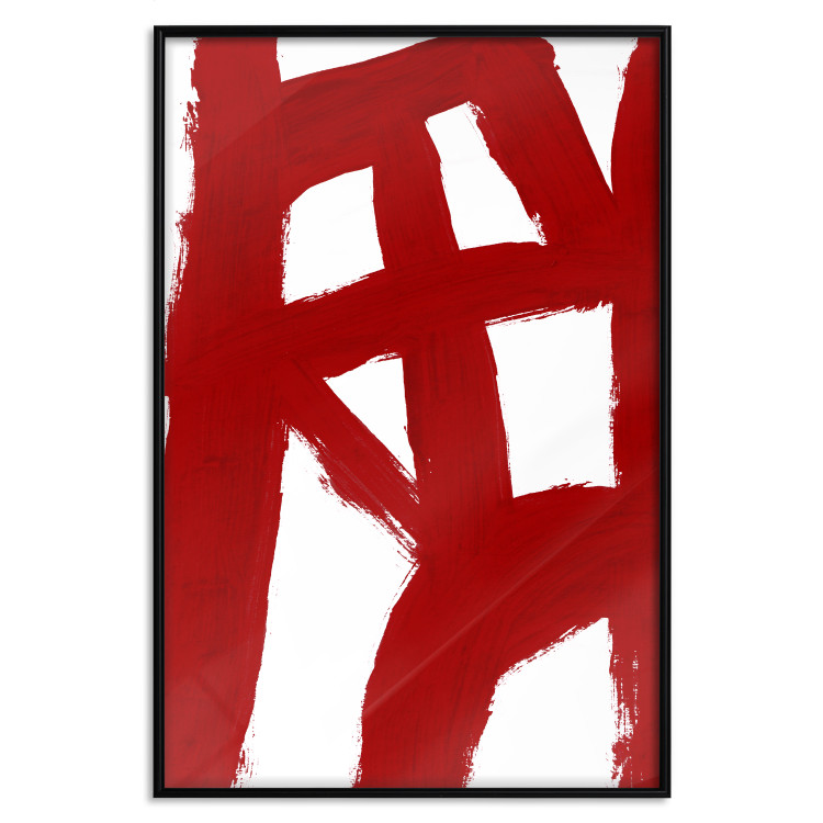 Wall Poster Abstract Composition - Geometric Shapes and Red Forms 149710 additionalImage 24