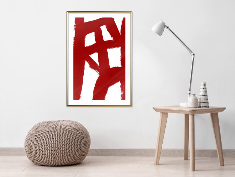 Wall Poster Abstract Composition - Geometric Shapes and Red Forms 149710 additionalImage 15