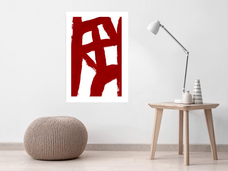 Wall Poster Abstract Composition - Geometric Shapes and Red Forms 149710 additionalImage 12