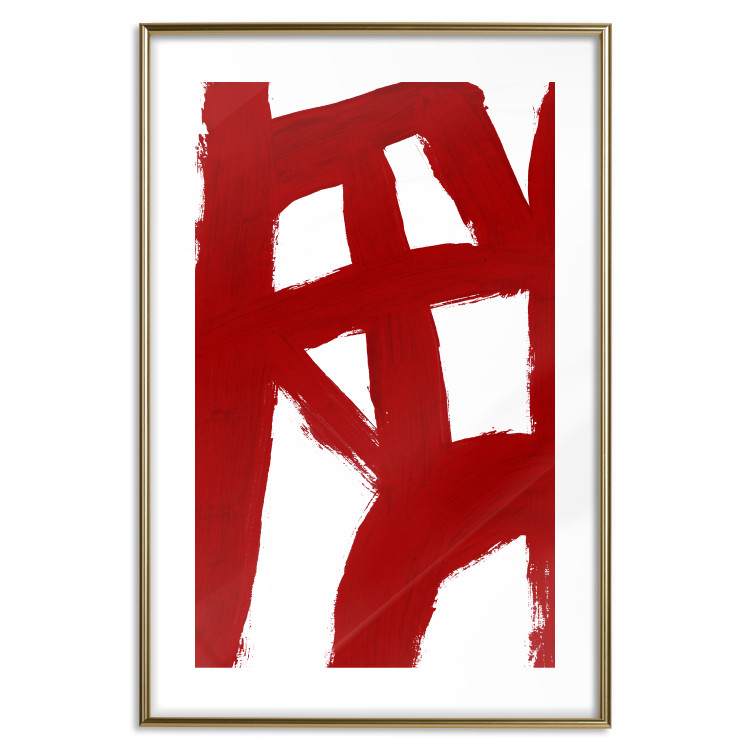 Wall Poster Abstract Composition - Geometric Shapes and Red Forms 149710 additionalImage 21