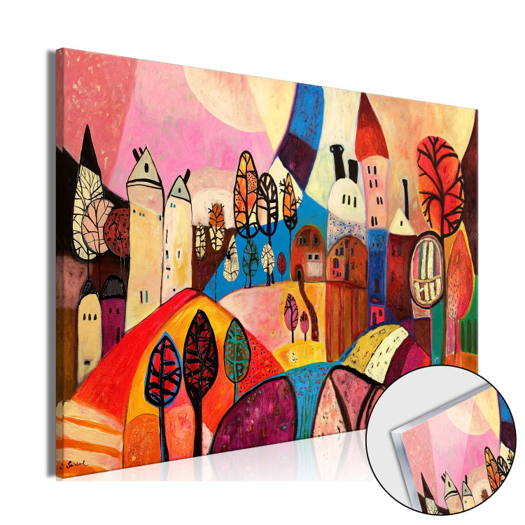 Tryck på akrylglas Colorful Village [Glass] 150710
