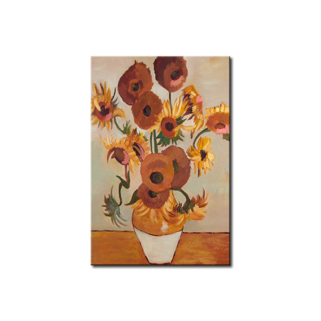 Obraz Kwiaty Inspirowane Van Goghiem (1-częściowy) - Słoneczniki W Wazonie