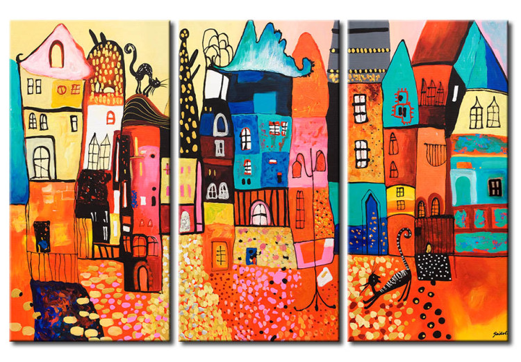 Canvas Colourful houses 48910