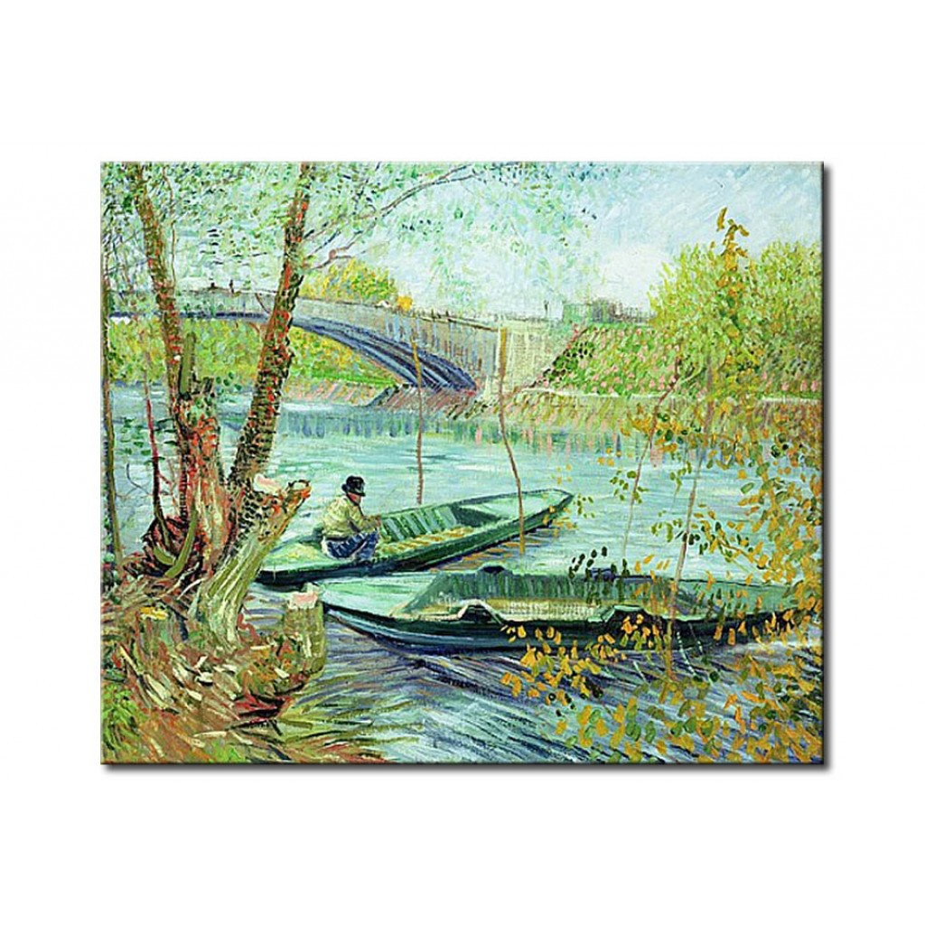 Schilderij  Vincent Van Gogh: Fishing In The Spring. Pont De Clichy