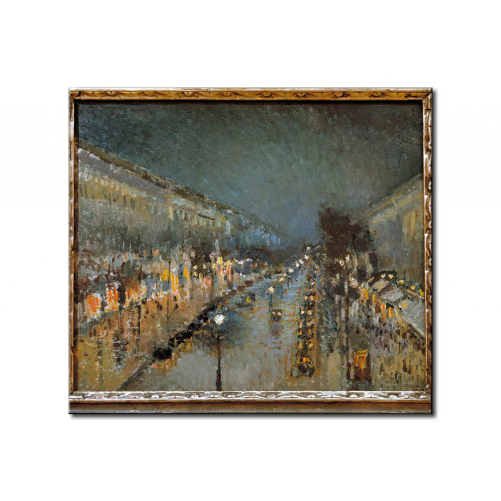 Schilderij  Camille Pissarro: Boulevard Montmarte, At Night