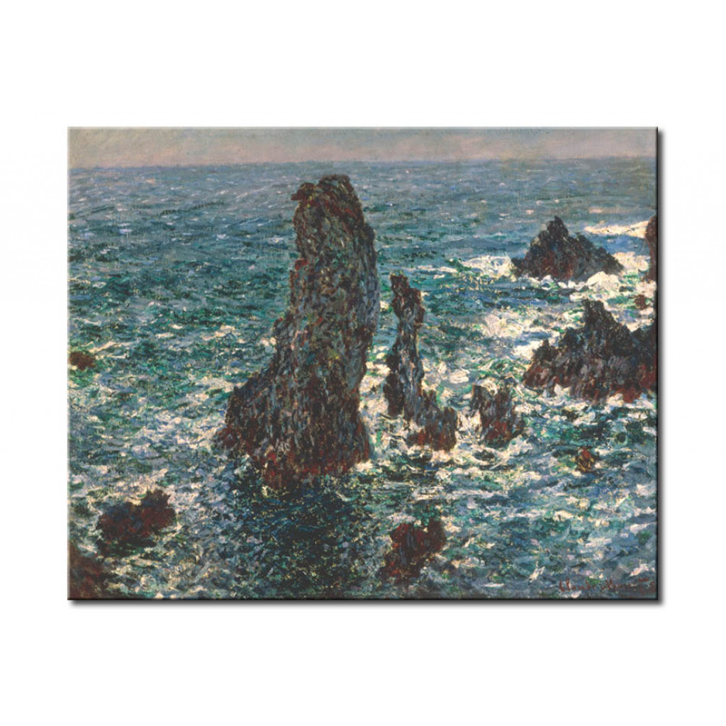 Schilderij  Claude Monet: Rocks At Port-Coton, Rough Sea