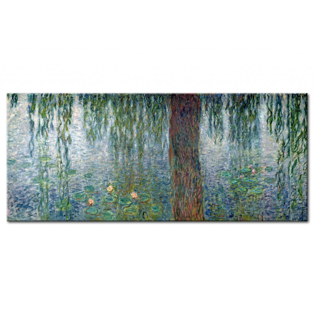 Schilderij  Claude Monet: Waterlilies: Morning With Weeping Willows, Detail Of The Left Section