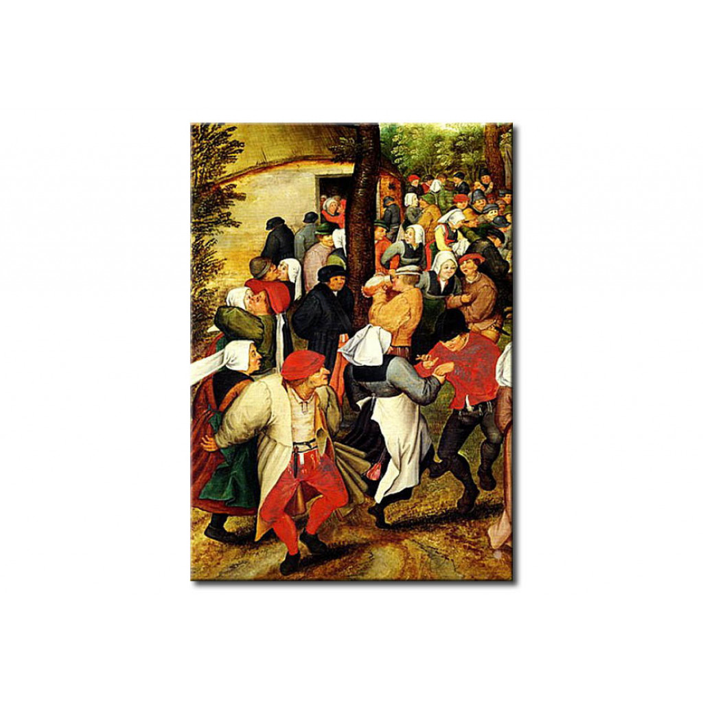 Schilderij  Pieter Brueghel The Younger: Rustic Wedding, Detail Of People Dancing