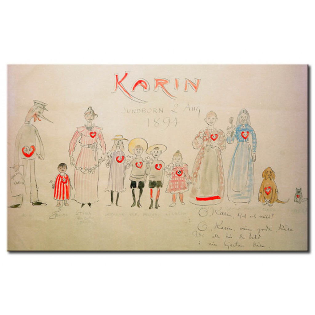 Schilderij  Carl Larsson: Gratulation Zum Karintag, 1894