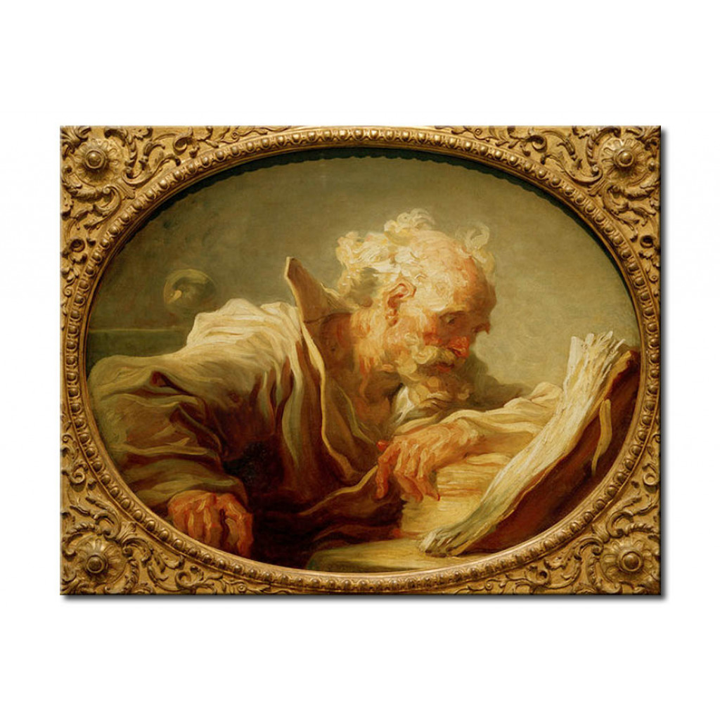 Schilderij  Jean-Honoré Fragonard: An Old Man Reading
