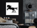 Canvas Dynamic horse - black and white illustration of a horse silhouette 118720 additionalThumb 3