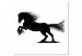 Canvas Dynamic horse - black and white illustration of a horse silhouette 118720