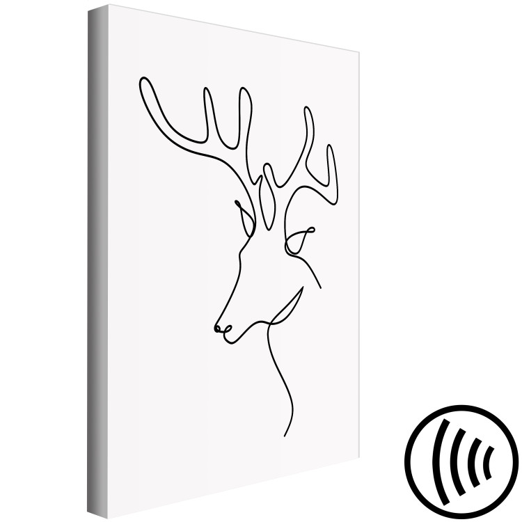 Obraz Profil jelenia - czarno-biała abstrakcja w stylu line art 130720 additionalImage 6